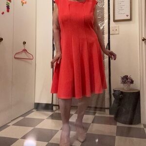Julian Taylor Orange Cutout Back Sleeveless Dress